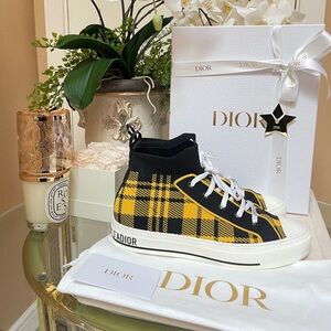 Authentic Christian Dior Check Dior Knit sneakers  size 40.5 retail $995